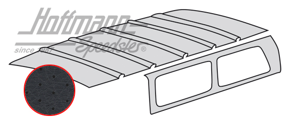 Himmel, Bus T2, 67-71, perforiert, schwarz Himmel, Bus T2, 67-71, perforiert, schwarz