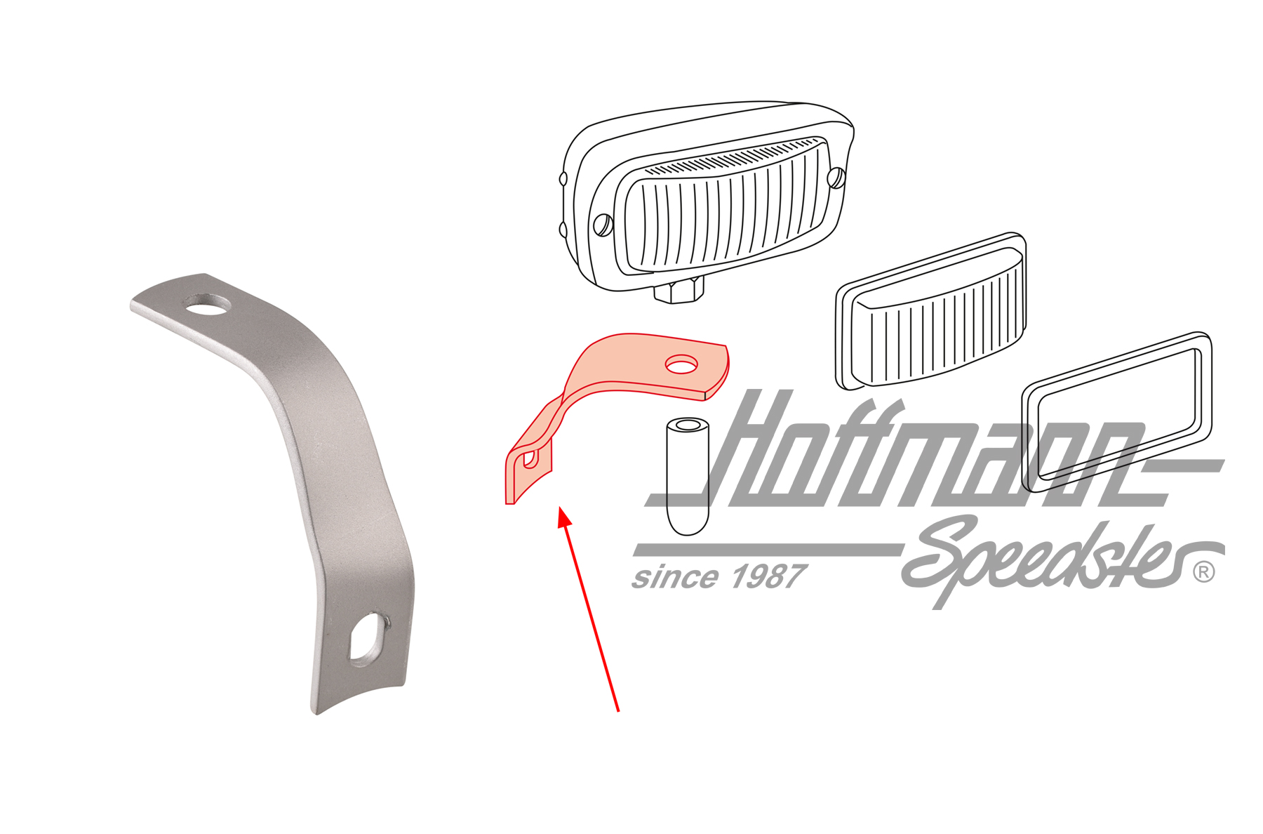 Halter, Rückfahrscheinwerfer/Blinker,re.