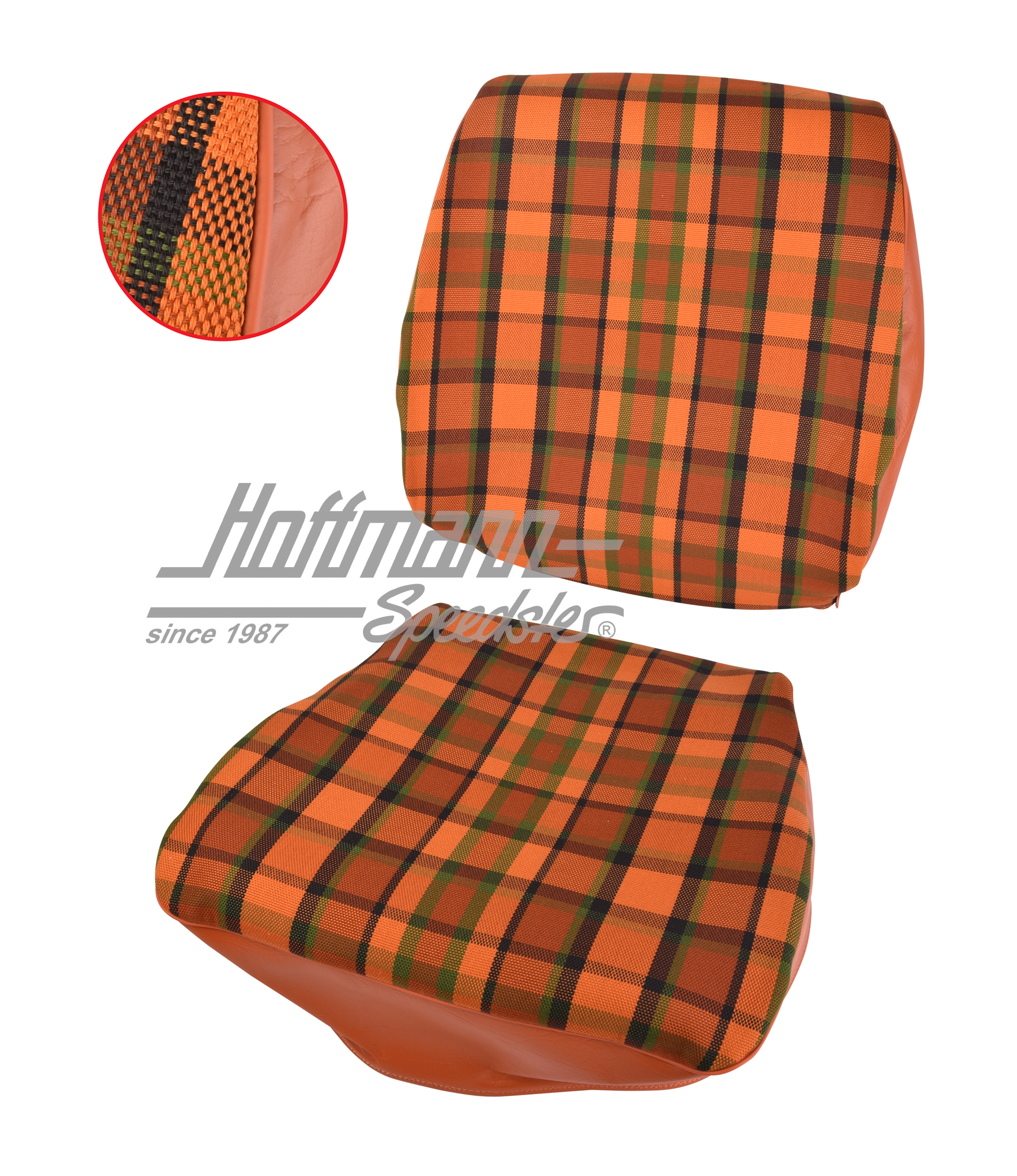 Sitzbezug, Westfalia, rot/orange, 74-79