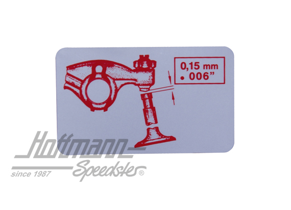 Aufkleber "Ventilspiel", Gebläsekasten Aufkleber "Ventilspiel", Gebläsekasten