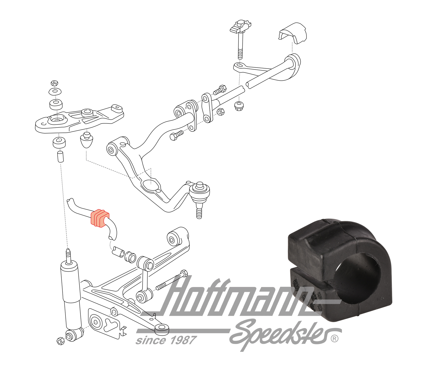 Gummilager, Stabilisator, vorne, 23.1mm