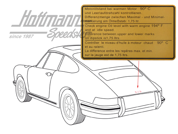 Aufkleber "Ölstand", 911, 81-89