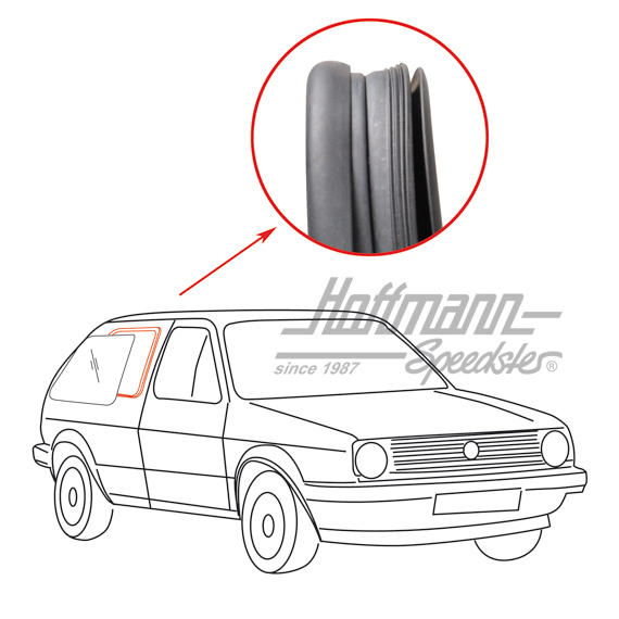Seitenfensterdichtung, Golf 2, ohne Nut, rechts