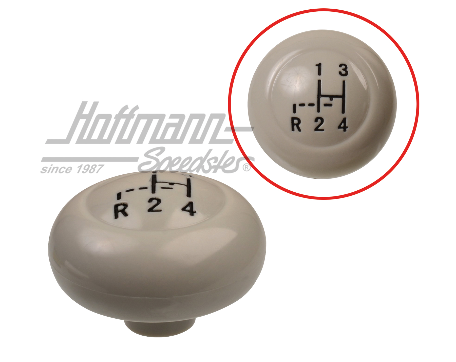 Schaltknauf, 7mm, Schaltschema, grau
