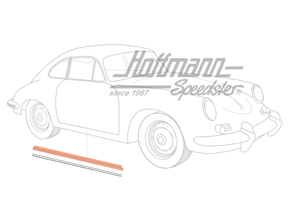 Unterlage, Türschweller, Porsche 356, rechts