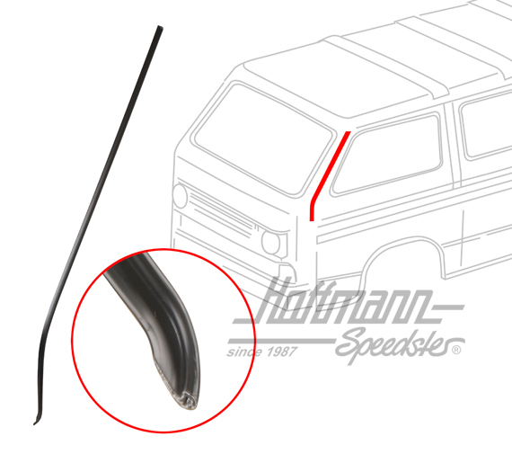 Zierleiste, A-Säule, Bus T3, schwarz,li. Zierleiste, A-Säule, Bus T3, schwarz,li.