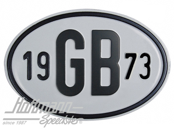 Nationalitätsschild "GB", "1973", Alu