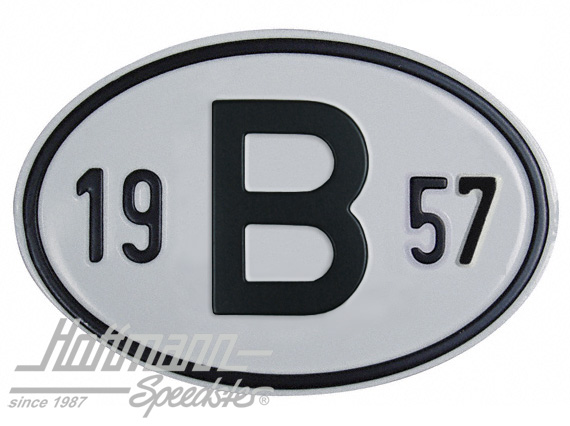 Nationalitätsschild "B", "1957", Alu Nationalitätsschild "B", "1957", Alu