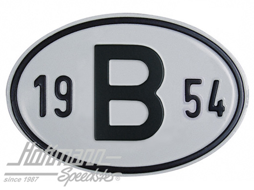Nationalitätsschild "B", "1954", Alu Nationalitätsschild "B", "1954", Alu