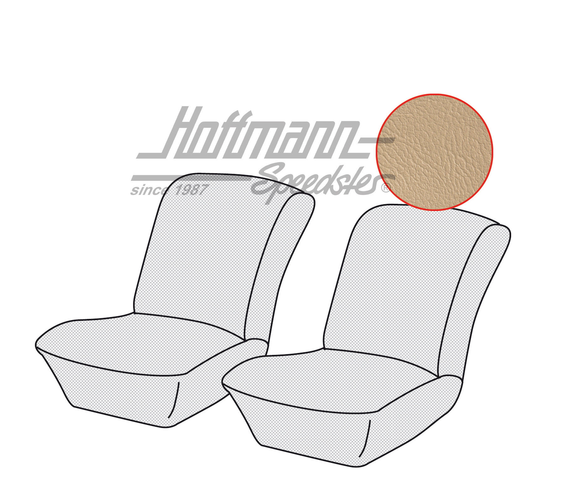 Sitzbezüge, vorne, Kübel, beige (glatt)