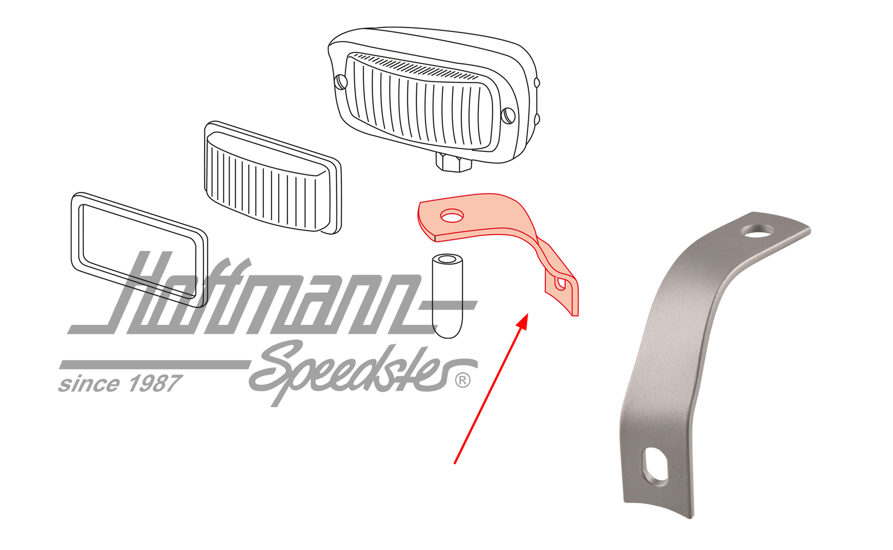 Halter, Rückfahrscheinwerfer/Blinker,li. Halter, Rückfahrscheinwerfer/Blinker,li.