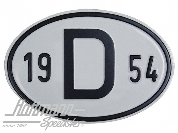 Nationalitätsschild "D", "1954", Alu