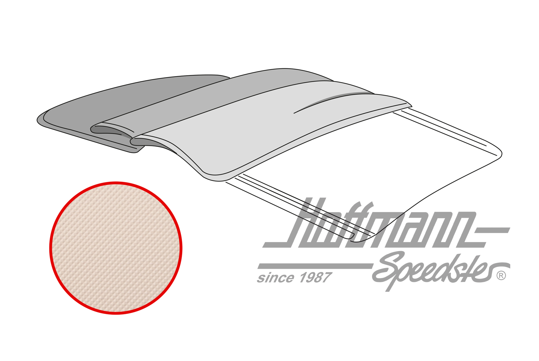 Faltdachbezug, Bus T1, Vinyl, weiß