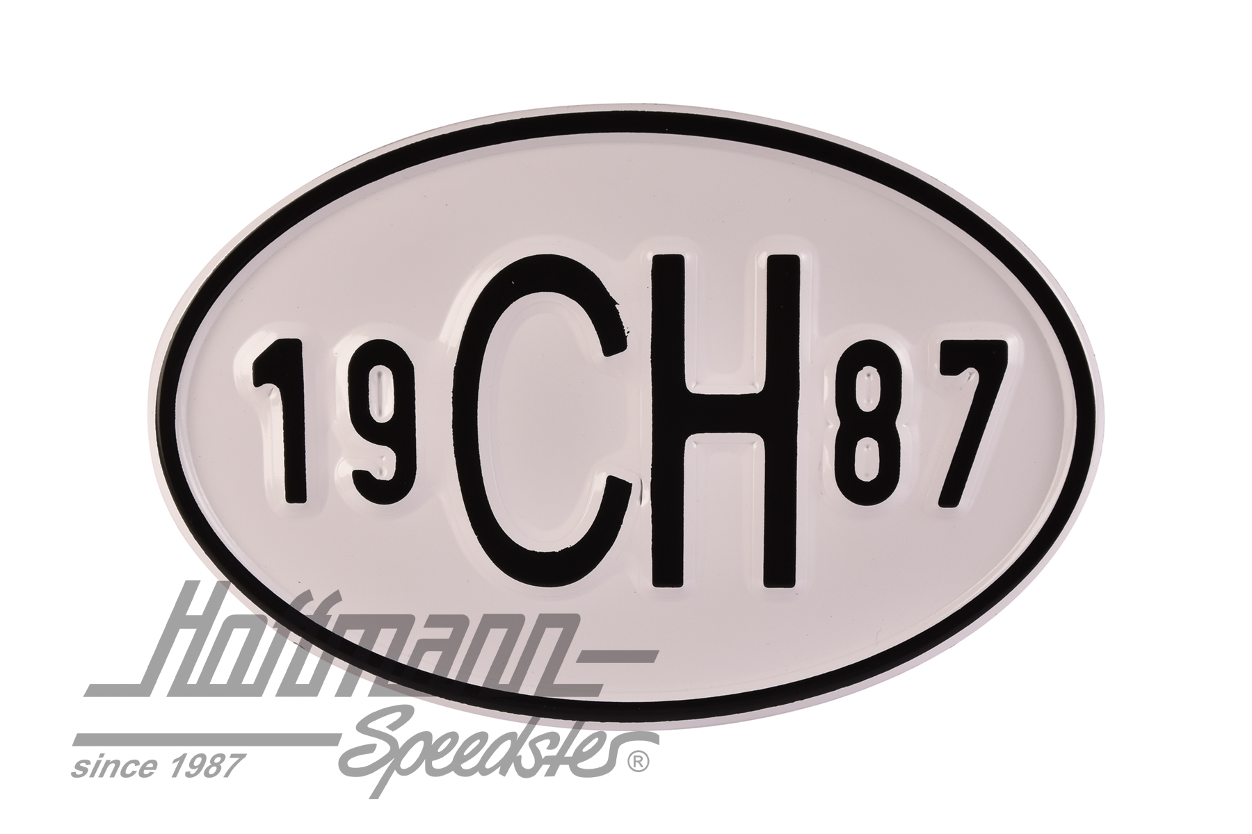 Nationalitätsschild "CH", "1987", Alu