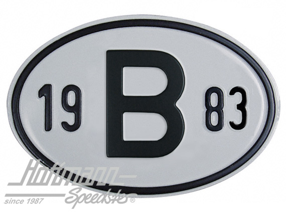 Nationalitätsschild "B", "1983", Alu