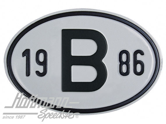 Nationalitätsschild "B", "1986", Alu