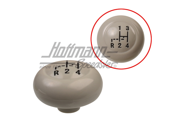 Schaltknauf, 10mm, Schaltschema, grau