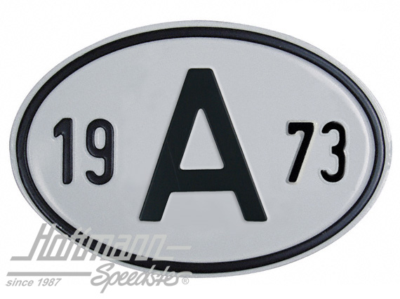 Nationalitätsschild "A", "1973", Alu
