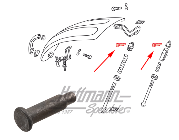 Bolzen, Haubenscharnier, oben, 8.61- Bolzen, Haubenscharnier, oben, 8.61-