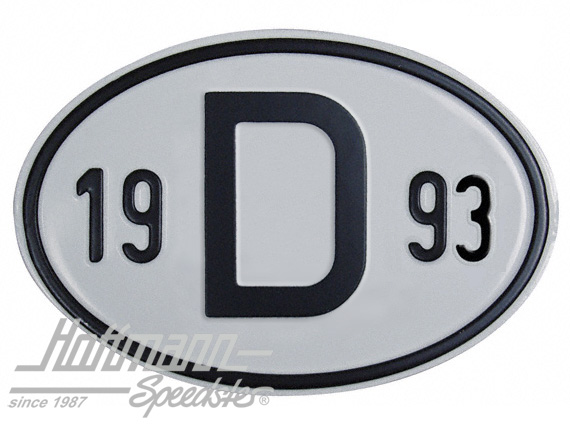 Nationalitätsschild "D", "1993", Alu
