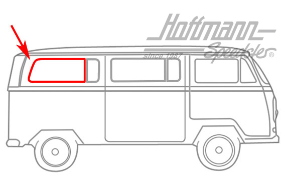 Seitenfensterdichtung, geteilt hinten, links und rechts Seitenfensterdichtung, geteilt hinten, links und rechts