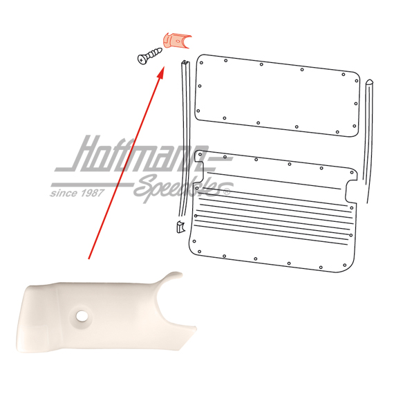 Abdeckung, Keder, B-Säule, oben, rechts Abdeckung, Keder, B-Säule, oben, rechts