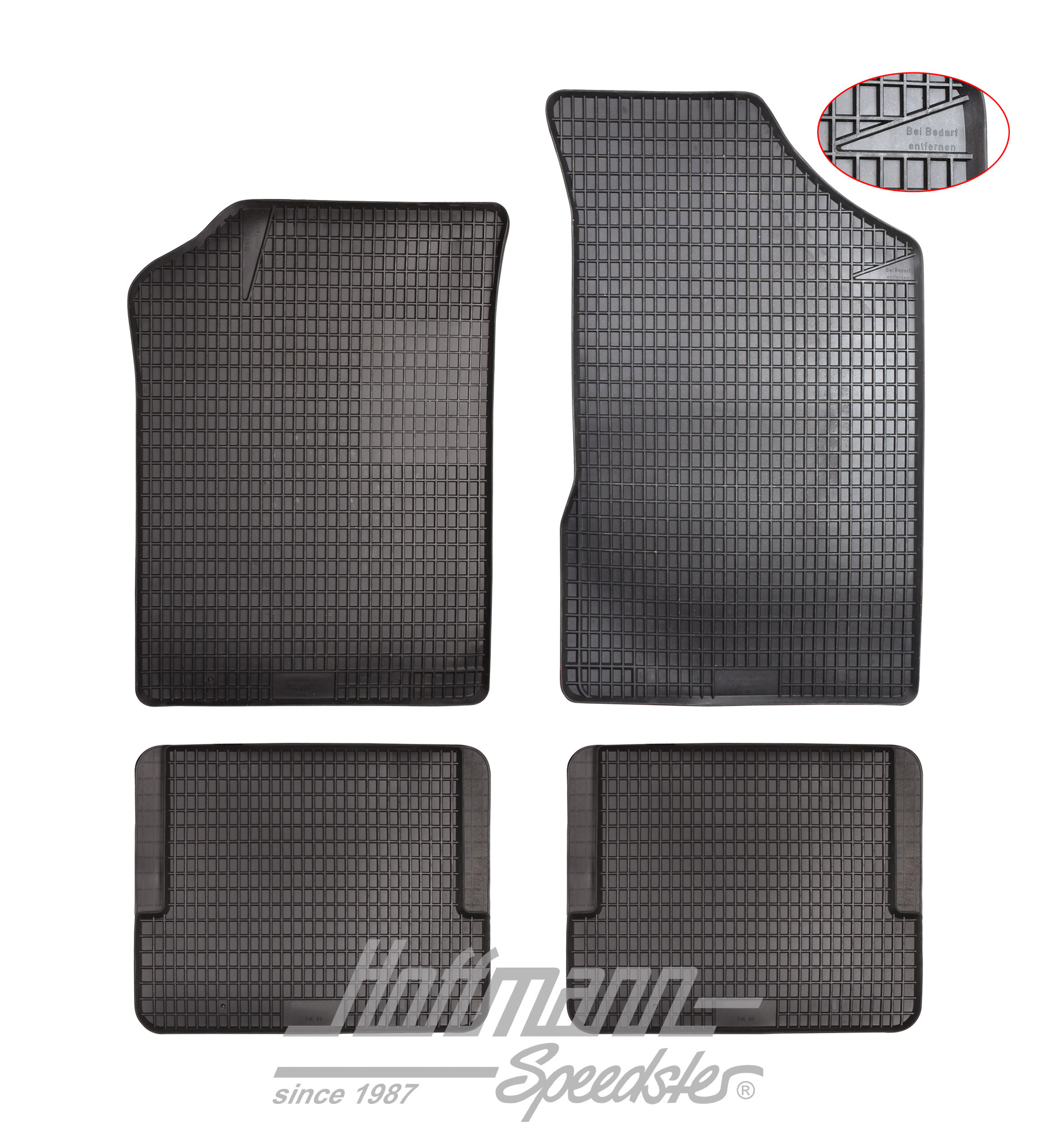 Gummimattensatz, schwarz, 4tlg., Golf 2