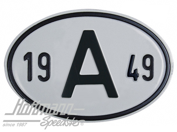 Nationalitätsschild "A", "1949", Alu Nationalitätsschild "A", "1949", Alu