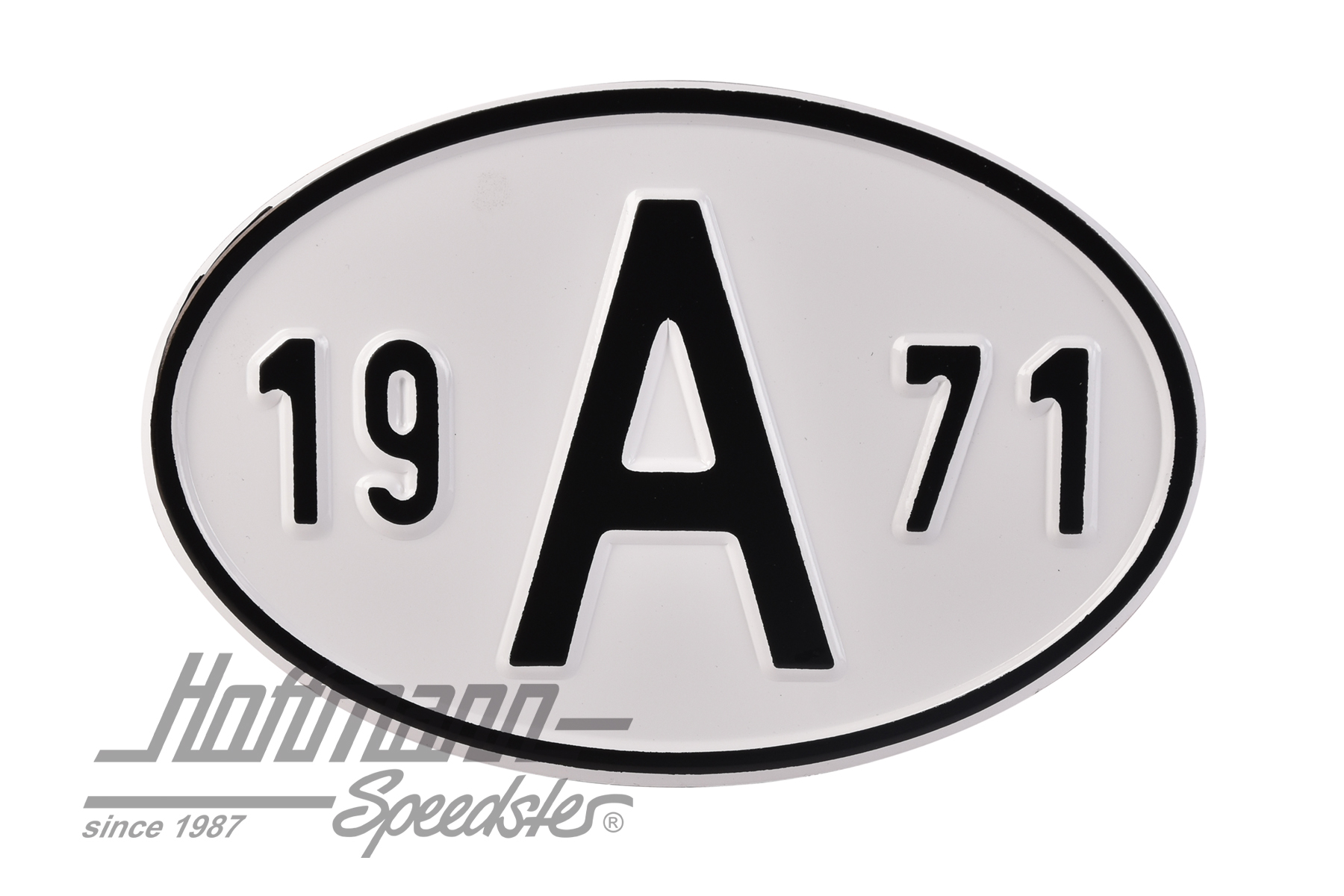 Nationalitätsschild "A", "1971", Alu