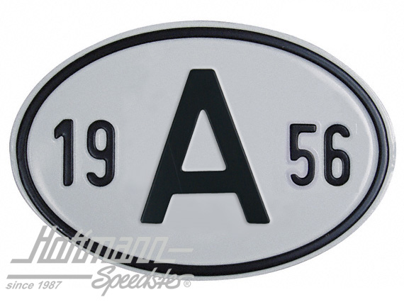 Nationalitätsschild "A", "1956", Alu