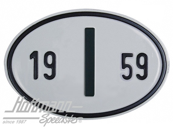 Nationalitätsschild "I", "1959", Alu