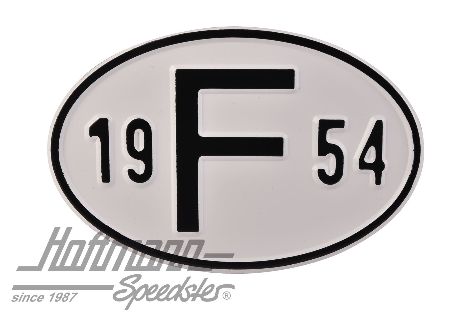 Nationalitätsschild "F", "1954", Alu