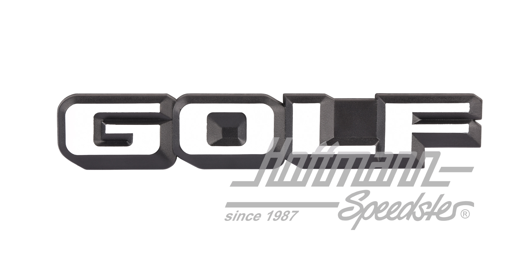 Schriftzug, Golf, weiß, hinten