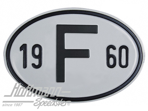 Nationalitätsschild "F", "1960", Alu