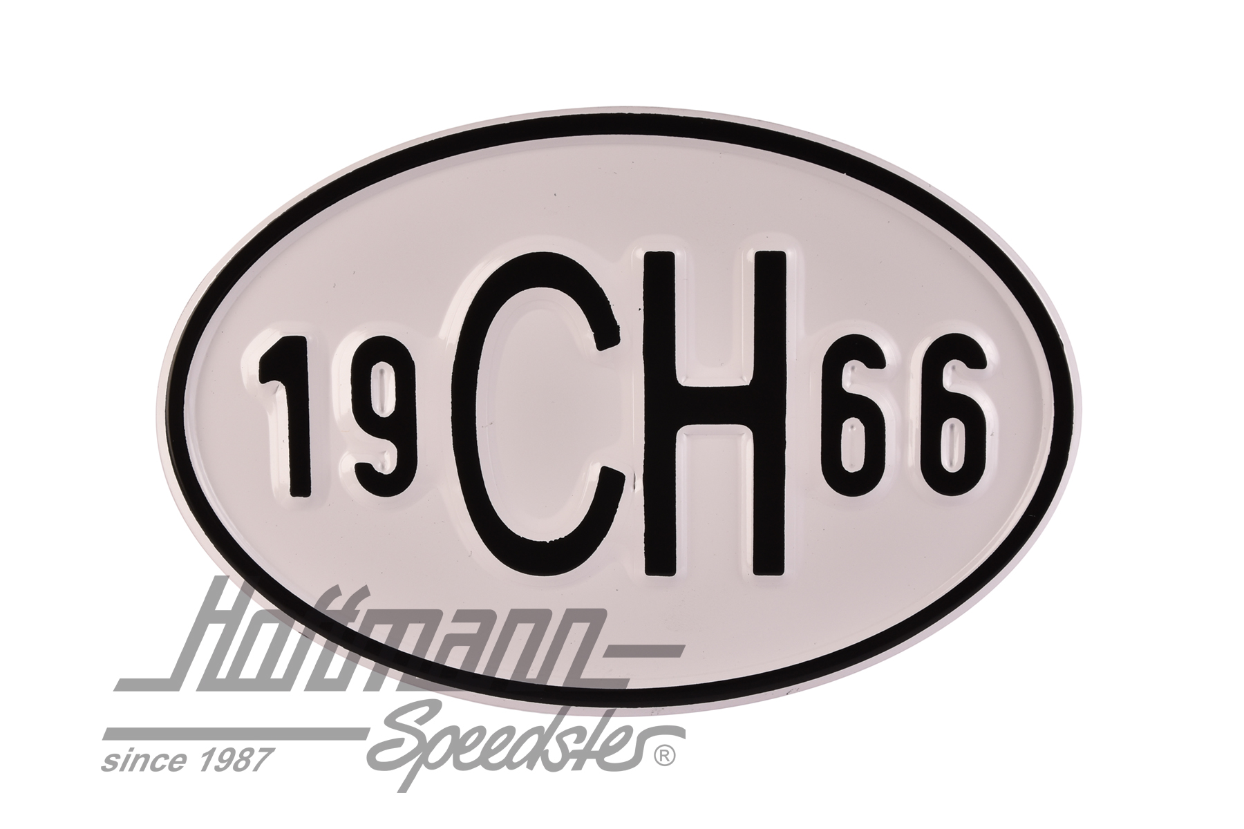 Nationalitätsschild "CH", "1966", Alu
