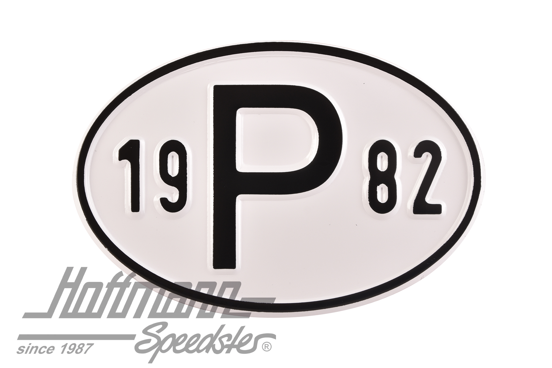 Nationalitätsschild "P", "1982", Alu