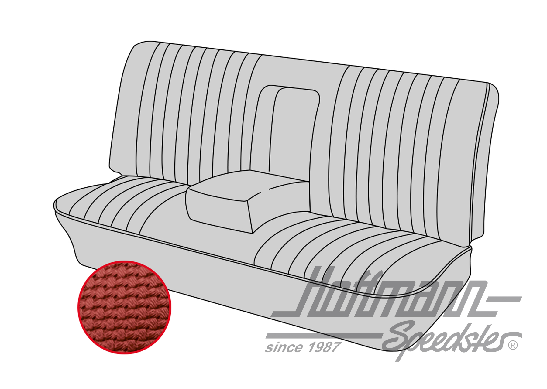 Sitzbankbezug, Armlehne, 61-72, rot Sitzbankbezug, Armlehne, 61-72, rot