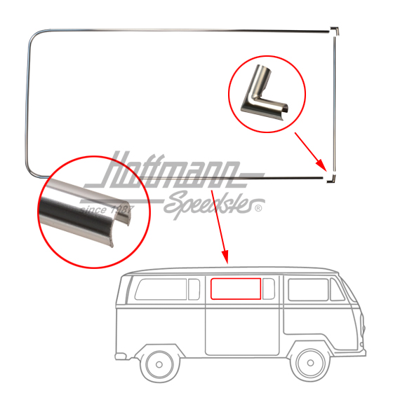 Zierrahmen Alu, Seitenfenster, Mitte, geteilt Zierrahmen Alu, Seitenfenster, Mitte, geteilt
