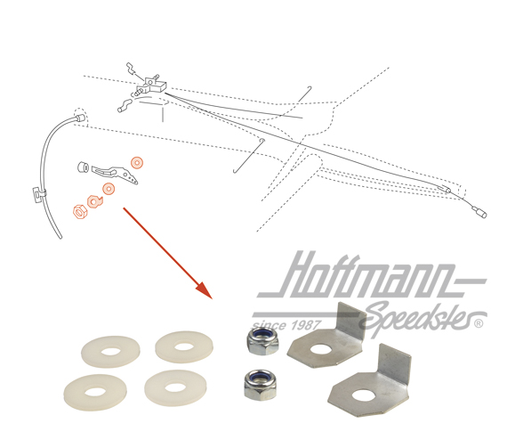 Befestigungssatz, Heizungszughebel Befestigungssatz, Heizungszughebel