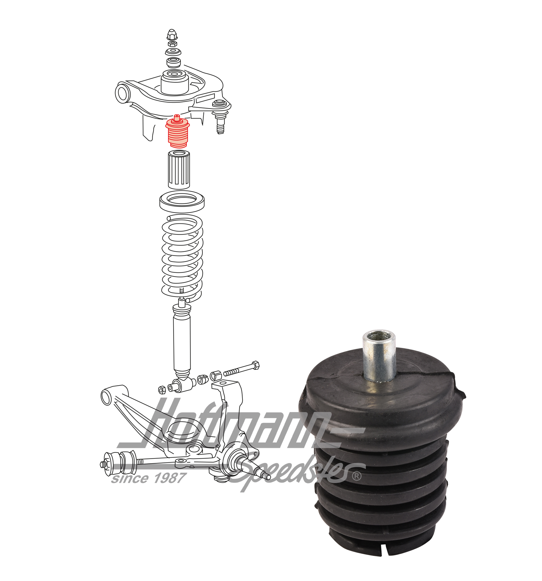 Anschlaggummi, vorne, Bus T3, 79-92