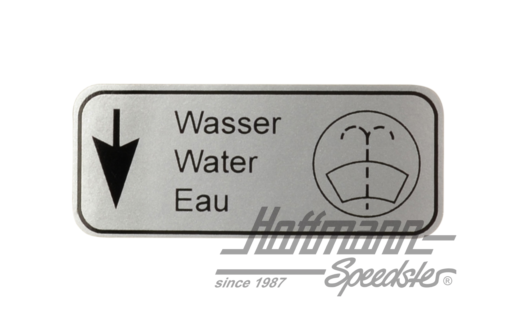 Aufkleber "Wasser", Wischwasserbehälter Aufkleber "Wasser", Wischwasserbehälter