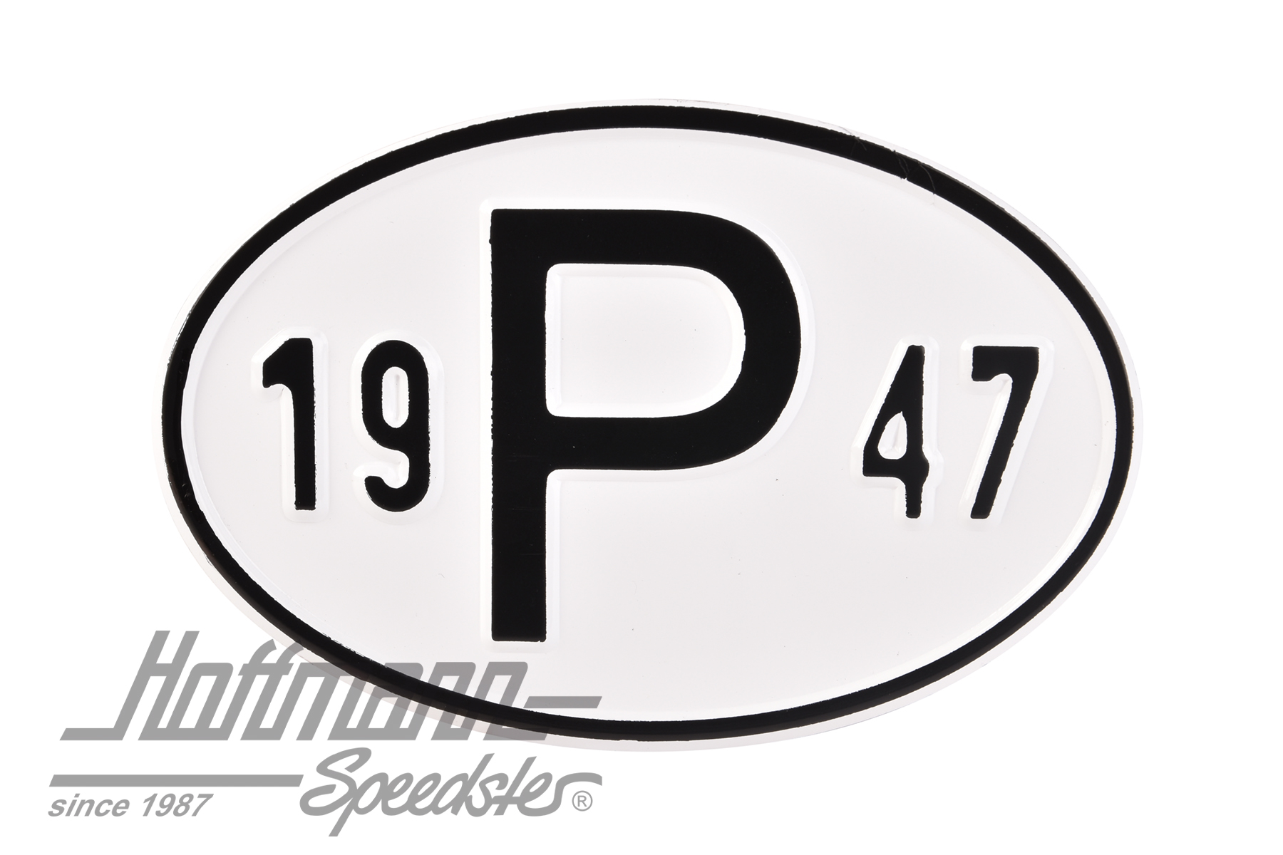 Nationalitätsschild "P", "1947", Alu