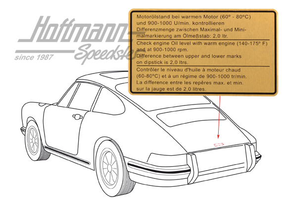 Aufkleber "Ölstand", 911, 73