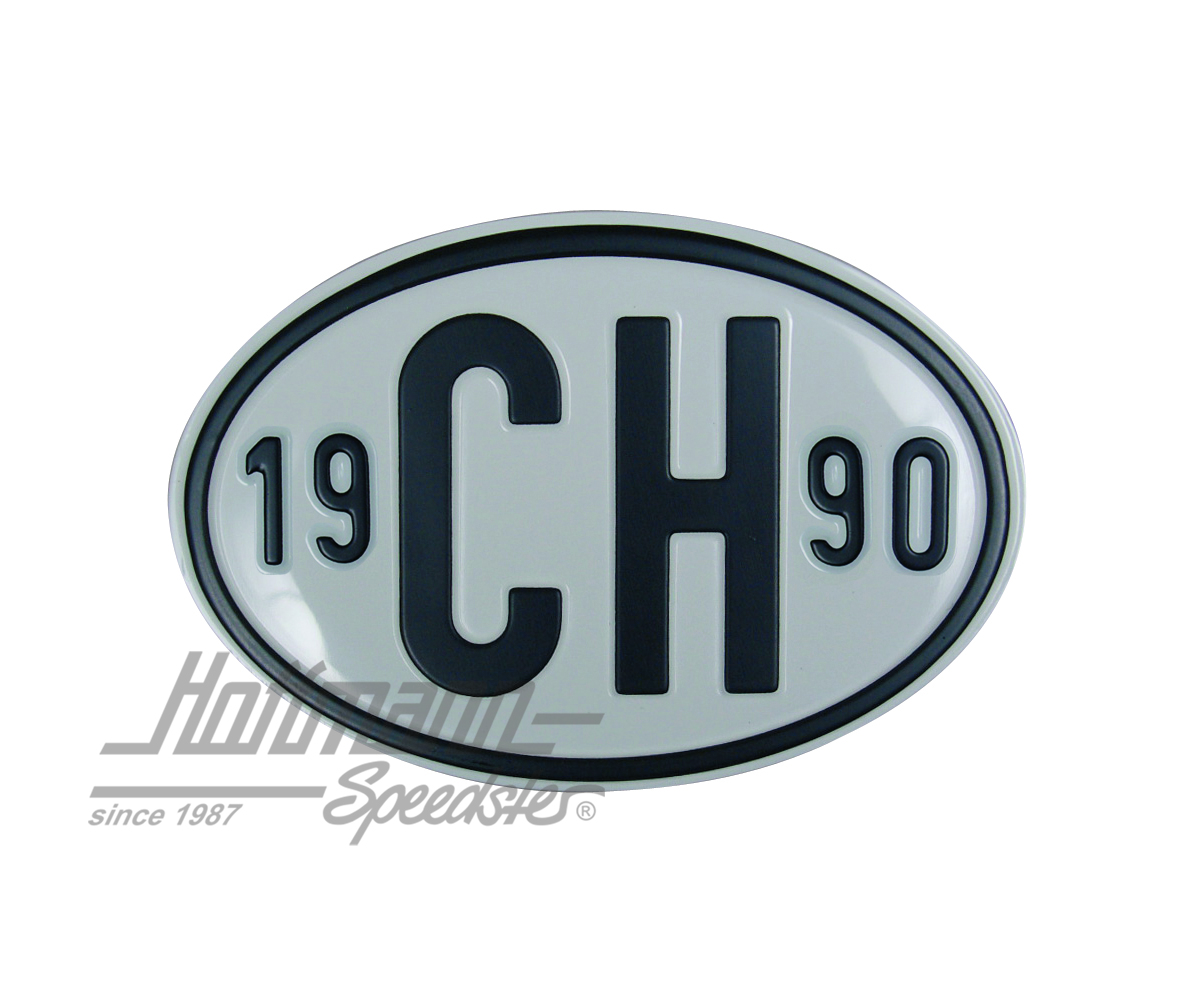 Nationalitätsschild "CH", "1990", Alu