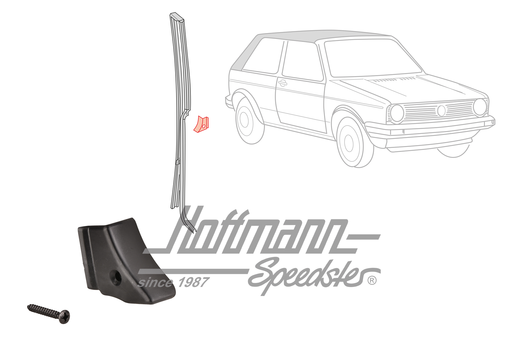 Blende, B-Säule, Golf 1 Cabrio, rechts