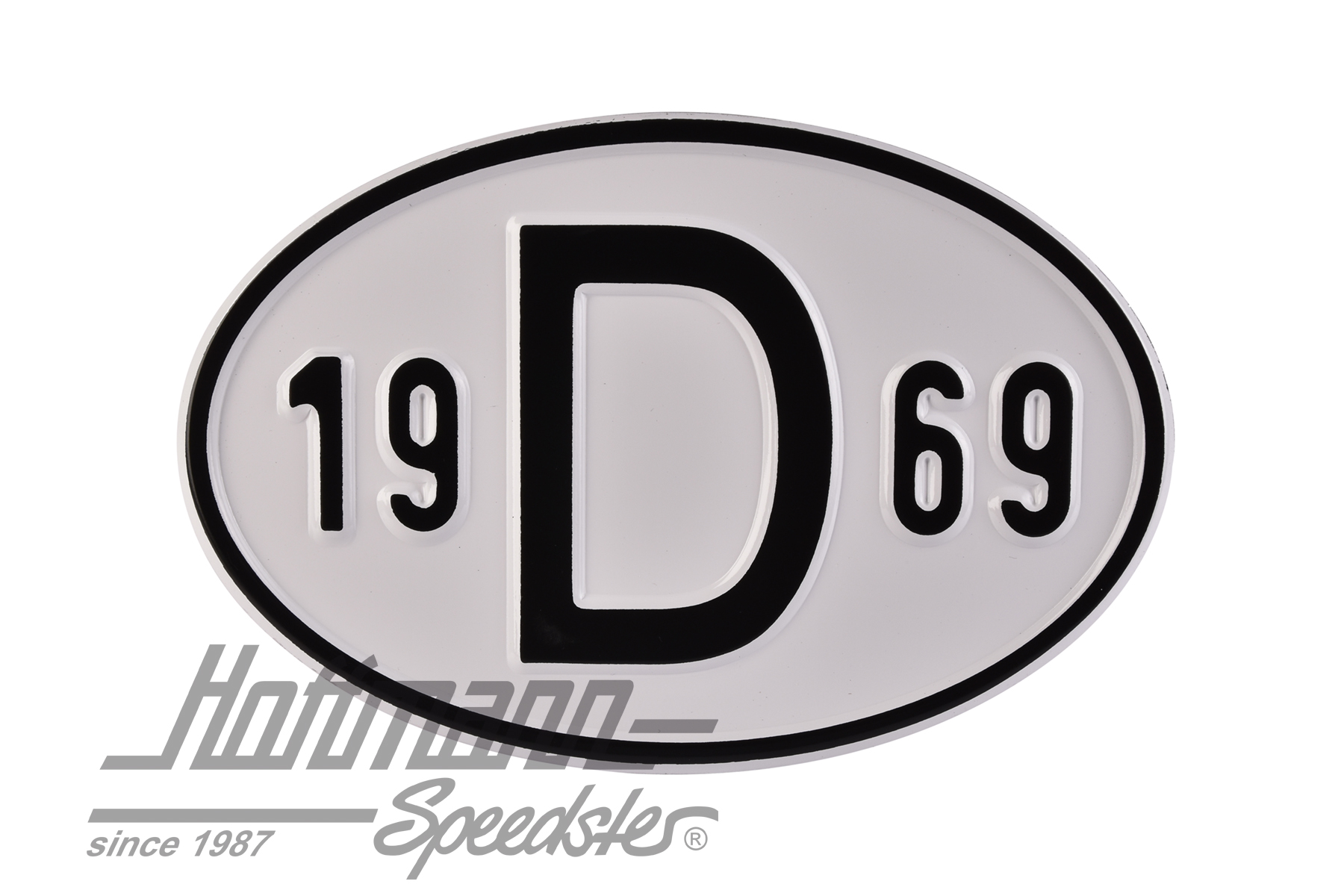 Nationalitätsschild "D", "1969", Alu