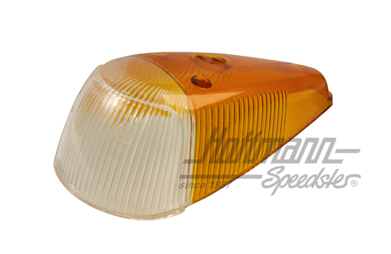 Blinkerglas, breit, klar/orange Blinkerglas, breit, klar/orange