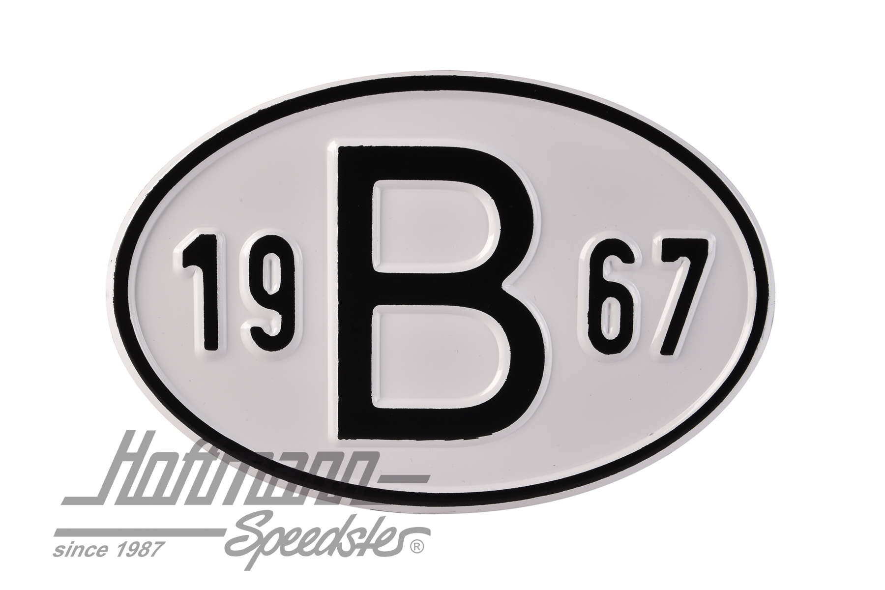 Nationalitätsschild "B", "1967", Alu Nationalitätsschild "B", "1967", Alu