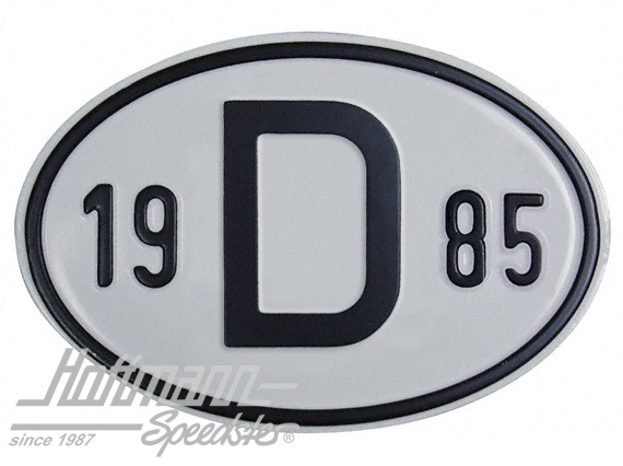 Nationalitätsschild "D", "1985", Alu