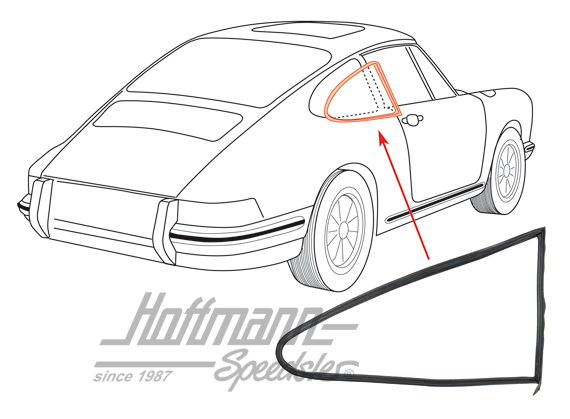 Dichtung, Ausstellfenster, außen,-77,re. Dichtung, Ausstellfenster, außen,-77,re.